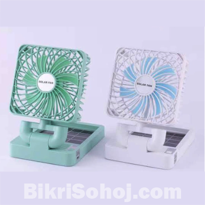 Small Solar Charging Fan, 360° Air Supply, Dual Charging